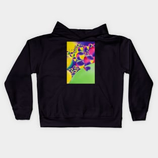 Colorful close up of oil drops in water Kids Hoodie
